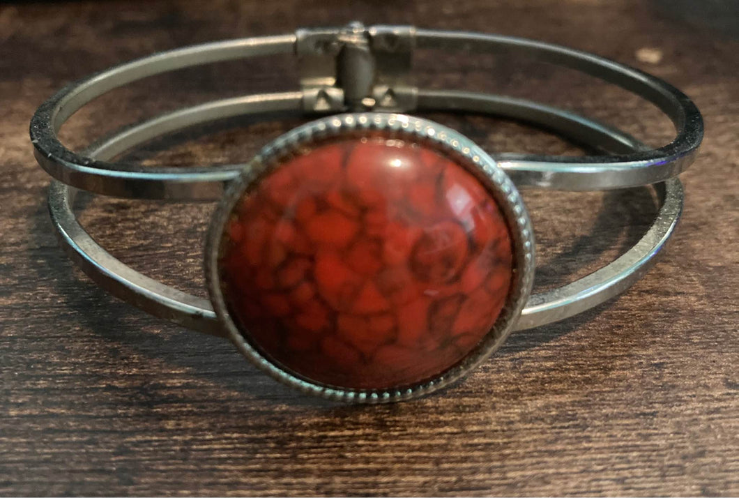 Vintage 60's Burnt Orange Cuff Bracelet