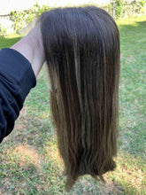 Load image into Gallery viewer, MEDIUM- Lace Top Human hair Wig- slightly layered- Dark Chocolate Almond
