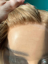 Load image into Gallery viewer, Large cap- Lace Top Human hair Wig 15-16&quot; - slightly layered- Butterscotch Blonde rooted
