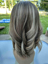 Load image into Gallery viewer, Large Cap- Lace Top Human hair Wig 15-16&quot; - Creamy Brown Sugar- rooted

