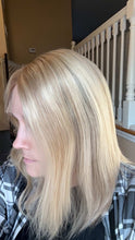 Load image into Gallery viewer, Large cap- Lace Top Human hair Wig 15-16&quot; - slightly layered- Butterscotch Blonde rooted
