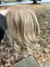 Load image into Gallery viewer, Large cap- Lace Top Human hair Wig 15-16&quot; - slightly layered- Butterscotch Blonde rooted
