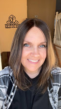 Load image into Gallery viewer, SMALL CAP- Lace Top Human hair Wig 15-16&quot; layered - Dark Chocolate Almond
